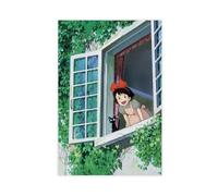 Kiki's Delivery Service Hayao Miyazaki Fantasy Animation Film Dortoir Chambre Art Déco Poster Toile Art Déco Poster Décoration Murale Peinture pour Salon Chambre Décoration 30,5 x 45,7 cm (30 x 45,7