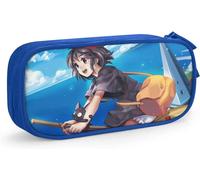 Kiki's Delivery Service Trousse À Crayons Impression Personnalisée 3d Pochette À Crayons À Double Fermeture Éclair De Grande Capacité Pour Le Bureau, L'école Et Les Voyages-Bleu R-43