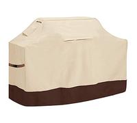 KiKiYe Housse de barbecue étanche 600D - Résistante à la décoloration - Pour barbecues Weber, Brinkmann, Char Broil et bien plus encore - Beige