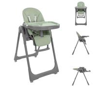 Kikka boo chaise haute Pastello2 pliable réglable hauteur compartiment rangement, coloris:verdoyant