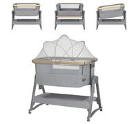 Kikka boo lit d'appoint Nanna 2 matelas Barres de balancement Moustiquaire Roues, coloris:gris