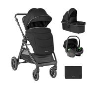 Kikka boo poussette combinée Ava 3 en 1 nacelle, siège bébé, roues en caoutchouc, coloris:noires