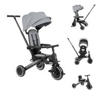 Kikka Boo Tricycle 5 en 1 Trix 2 Pliable, Dossier réglable, Sangle, Coloris:Gris