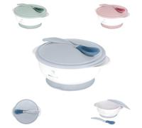 Kikkaboo Baby Bowl 250 ml avec cuillère, capteur de chaleur, couvercle, coloris:bleu