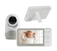 Kikkaboo Babyphone Rhen caméra écran 5 pouces mode ECO berceuses vision nocturne, coloris:blanc