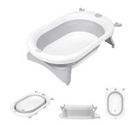 Kikkaboo, baignoire pliable bébé, Foldy, évacuation de l'eau, facile à nettoyer, coloris:gris