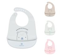 Kikkaboo bavoir bébé Bear with me silicone, ramasse-miettes intégré, étanche, coloris:bleu