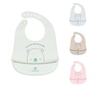 Kikkaboo bavoir bébé Bear with me silicone, ramasse-miettes intégré, étanche, coloris:verdoyant
