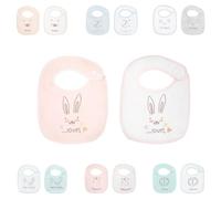 Kikkaboo Bavoir bébé en éponge set de 2 pcs, bavoir, bouton pression, 100% coton, coloris:orange