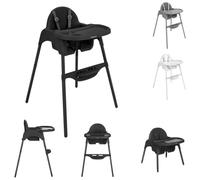 Kikkaboo Chaise haute 2 en 1 Jammy Chaise d'enfant Repose-pieds Creux de gobelet, coloris:noires