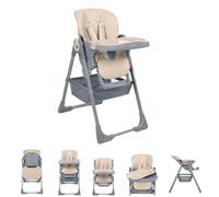 Kikkaboo Chaise haute Comfy réglable en hauteur, sangle, double plateau, pliable, coloris:brunir