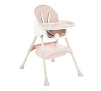 Kikkaboo Chaise haute enfant 2 en 1 Brie Chaise enfant sangle table réglable, coloris:rose