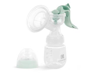 KikkaBoo Extracteur de lait manuel ELSIE, tire-lait avec 2 modes, puissance d'aspiration réglable, coupe en silicone souple, portable, compact, menthe