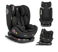 KikkaBoo i-Moove 2 i-SIZE Siège enfant, 40 à 150 cm, rotation à 360 °, ISOFIX, arrière et avant, appuie-tête réglable, fonction inclinable, noir