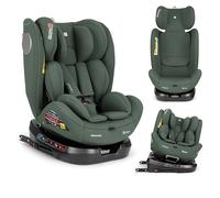 KikkaBoo i-Moove 2 i-SIZE Siège enfant, 40 à 150 cm, rotation à 360 °, ISOFIX, arrière et avant, appuie-tête réglable, fonction allongée, vert armée