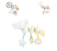 Kikkaboo Jouet en tissu Spirale d'activité, forme animale, anneau de dentition, coloris:jaunir