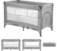 Kikkaboo Lit de voyage, parc So Gifted 2 niveaux matelas, sac de transport, ouverture gris foncé