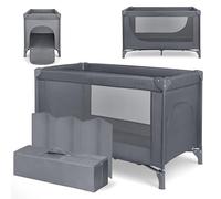 KikkaBoo Lit Parapluie Bébé Pliable Compact So Gifted, Lit de Voyage Léger 120x60 cm, Jusqu’à 15 kg, sans Matelas, Sac de Transport Inclus, Gris