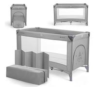 KikkaBoo Lit Parapluie Bébé Pliable Compact So Gifted, Lit de Voyage Léger 120x60 cm, Jusqu’à 15 kg, sans Matelas, Sac de Transport Inclus, Gris, Cot