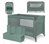 KikkaBoo Lit Parapluie Bébé Pliable Compact So Gifted, Lit de Voyage Léger 120x60 cm, Jusqu’à 15 kg, sans Matelas, Sac de Transport Inclus, Vert