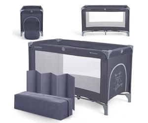 KikkaBoo Lit Parapluie Bébé Pliable Compact So Gifted, Lit de Voyage Léger 120x60 cm, Jusqu’à 15 kg, sans Matelas, Sac de Transport Inclus, Bleu Marine