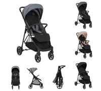 Kikkaboo poussette, buggy Alexa 22 kg pliable, dossier réglable, ceinture, coloris:gris