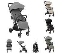 Poussette KikkaBoo EDEN, poussette bébé jusqu'à 22 kg, pliage automatique, position inclinable, ultra légère, compacte, gris