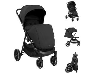 Kikkaboo poussette, buggy Sarah pliable, réglable, porte-boisson, jusqu'à 22 kg, coloris:noires