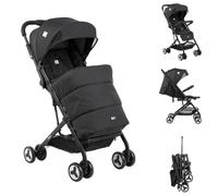 Kikkaboo poussette Catwalk, pliable, repose-pieds réglable, panier, couvre-pieds, coloris:schwarz uni