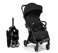 KikkaBoo Poussette CIELA Poussette jusqu'à 22 kg, pliage automatique, dossier réglable, poids léger, compact, taille de cabine, noire