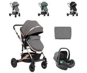 Kikkaboo, poussette combinée Amaia 3in1 i-Size convertible en siège bébé Sac, coloris:gris