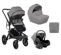 Kikkaboo poussette combinée Irene 3 en 1 nacelle siège auto adaptateur, coloris:gris/noir