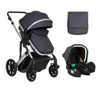 Kikkaboo Poussette Darling 3 en 1 Siège sport Nacelle Siège auto Sac à couches, couleur : gris à motifs