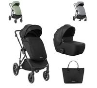 Kikkaboo poussette Thea 2 en 1 roues EVA poignée poussée réglable baignoire bébé, coloris:noires