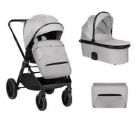 Kikkaboo Poussette Tiffany 2 en 1 Nacelle, siège sport, sac à langer, roues PU, coloris:gris