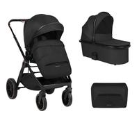 Kikkaboo Poussette Tiffany 2 en 1 Nacelle, siège sport, sac à langer, roues PU, coloris:noir