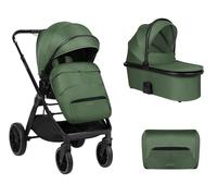 Kikkaboo Poussette Tiffany 2 en 1 Nacelle, siège sport, sac à langer, roues PU, coloris:vert