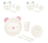 Kikkaboo Set vaisselle enfants Bear with me 5 pièces motif animal bol couverts, coloris:rose