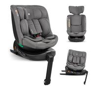 KikkaBoo Siège Auto Bébé 0 à 36 kg i-SECURE, i-Size ISOFIX, Pivotant 360°, Groupe 0/1/2/3, 40-150 cm, 0-12 Ans, Appuie-tête 12 Positions, Gris Clair