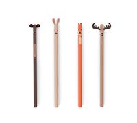 Kikkerland 4347 Lot de 4 Crayons animaux de la Foret
