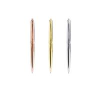 KIKKERLAND 4355 Lot de 3 Stylos Retro en métallique Or/Argent/Cuivre