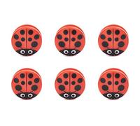 Kikkerland BC22 Coccinelle Set de 6 Pinces Plastique Rouge 3,3 x 4,1 x 4,1 cm