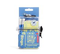 Kikkerland Bingo to Go - Jeu de voyage avec feuilles de bingo, cartes d'appelant et étui étanche - Idéal pour les voyages, le camping et les jeux en plein air