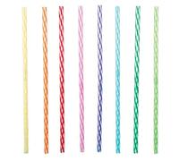 Kikkerland CU230 Lot de 20 pailles réutilisables en plastique Multicolore