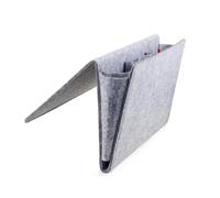 Kikkerland Fourre-Tout pour lit en Feutre - Gris - 42 x 21,5 x 2,5 cm