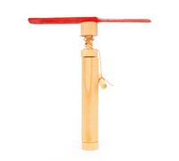 KIKKERLAND Huckleberry Pull Helicopter - Beechwood Flying Toy with Launcher for