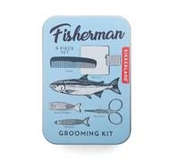 Kikkerland Kit de toilettage de pêcheur - Kit d'entretien de voyage avec peigne, miroir, coupe-ongles, ciseaux et pince à épiler