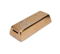 Kikkerland Tirelire KKPB17 Céramique Forme de lingot d'or Doré