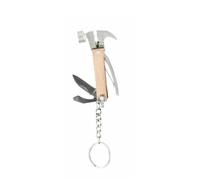 Kikkerland KR13-W Mini Marteau En Bois Outil 7 En 1 Porte-Clés 69503