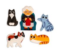 Kikkerland Lot de 5 aimants Cat Lady